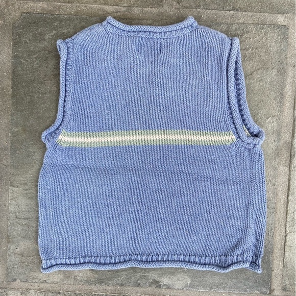 Vintage Kitestrings Boy’s Knit Vest Size 5/6 Cornflower Blue Preppy Pictures - Picture 5 of 5